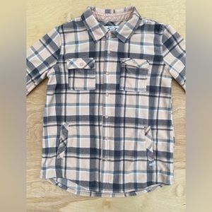 O’Neill Women’s Pink and Grey Snap Button Super Soft Fleece Button-up